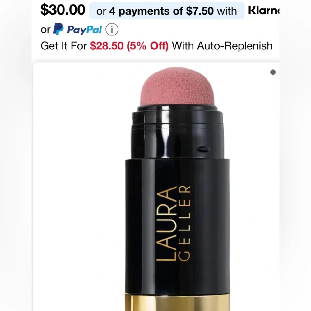 Laura Geller Cheek Tint in refreshing, rose shade, extra applicator